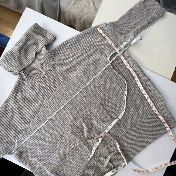 Part Two Tocca Wool Blend White Brown Oversize Long Pullover Knit Sweater Sz S - Picture 14 of 14